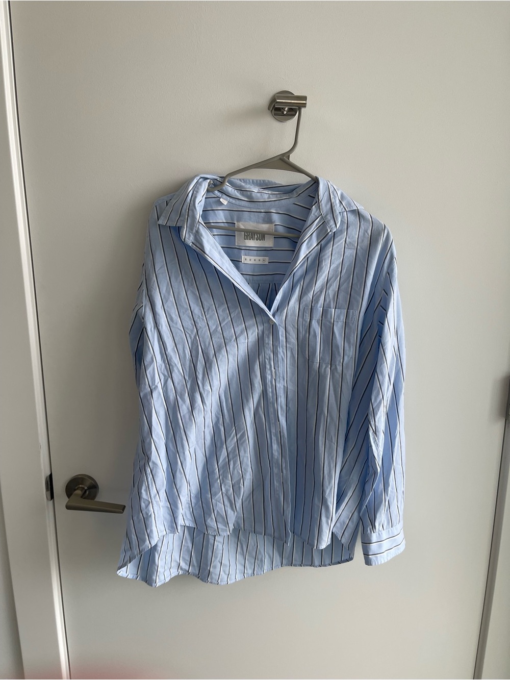 Grayson Light Blue Striped Button-Up Shirt